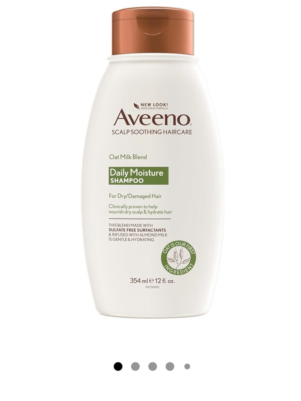Aveeno Oat Milk Blend Daily Moisture Shampoo for Dry Hair, 12 oz New